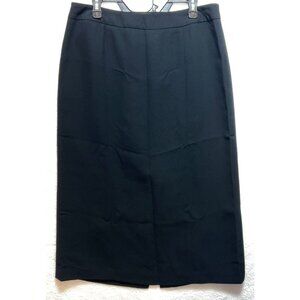 Jones Wear Essentials Black Pencil Skirt Womens Size 14 Polyester Back Slit Line
